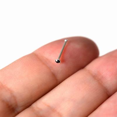 925 Ayar Gümüş Siyah Taşlı Hızma Burun Piercing