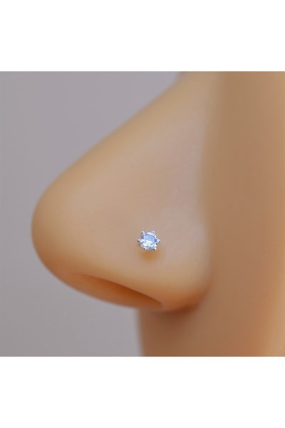 925 Ayar Tektaş Hızma Taşlı Burun Piercing 3 mm