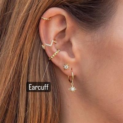 Altın Kaplama Gold İnce Earcuff Sıkıştırma Kıkırdak