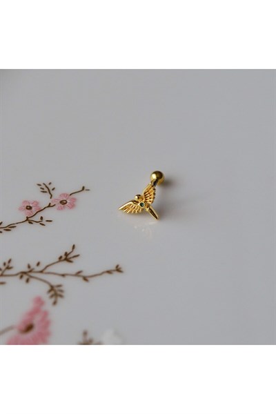 Anka Kuşu Helix Piercing Kıkırdak Cerrahi Çelik Gold Renk