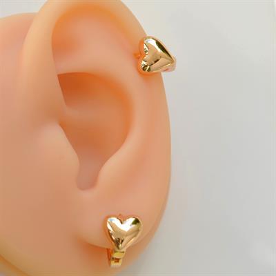 Bombeli Kalpli Halka Küpe Kalpli Küpe Rose Gold Renk