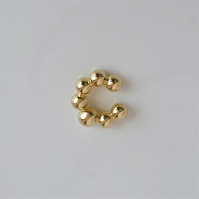Bombeli Topçuklu Earcuff Kıkırdak Küpe Büyük Boy Gold