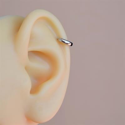 Çelik Düz Halka Tragus Helix Kıkırdak Lobe Piercing Silver Renk