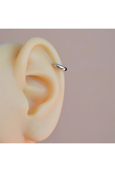 Çelik Düz Halka Tragus Helix Kıkırdak Lobe Piercing Silver Renk
