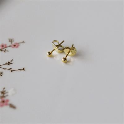Çelik Gold Top Küpe 3 mm Çift