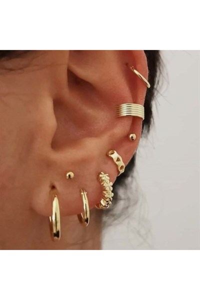 Çelik Gold Top Küpe 4 mm Çift