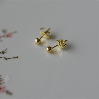 Çelik Gold Top Küpe 4 mm Çift