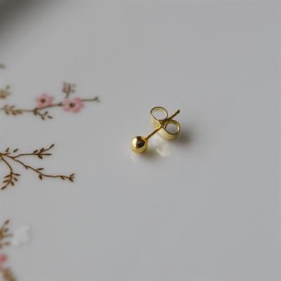 Çelik Gold Top Küpe 4 mm Tek