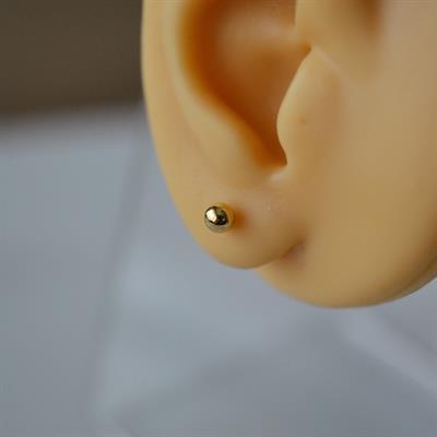 Çelik Gold Top Küpe 4 mm Tek