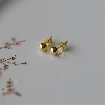 Çelik Gold Top Küpe 5 mm Çift