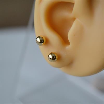 Çelik Gold Top Küpe 5 mm Çift