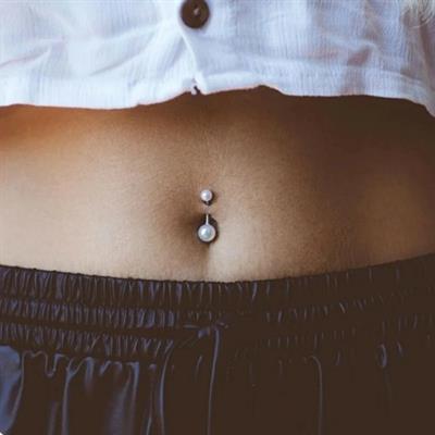 Çelik Top İnci Göbek Piercingi Silver Rekli
