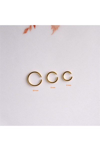 Cerrahi Çelik 10 mm Gold Renk Çelik Halka Burun Pİercing Halka Hızma