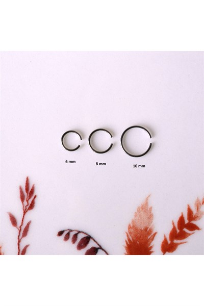 Cerrahi Çelik 10 Mm Silver Renk Çelik Halka Burun Piercing Halka Hızma