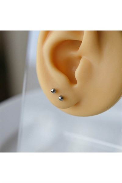Cerrahi Çelik 3 mm Top Küpe Gümüş Renk