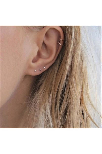 Cerrahi Çelik 3 mm Top Küpe Gümüş Renk
