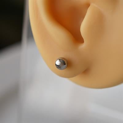 Cerrahi Çelik 5 mm Tek Top Küpe Gümüş Renk