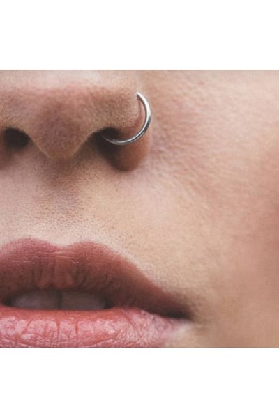 Cerrahi Çelik 6 mm Silver Renk Çelik Halka Burun Piercing Halka Hızma