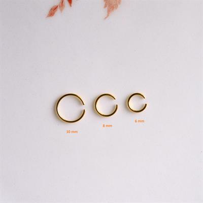 Cerrahi Çelik 8 mm Gold Renk Çelik Halka Burun Pİercing Halka Hızma