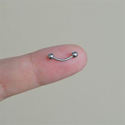 Cerrahi Çelik 8 mm İki Ucu Toplu Minimal Göbek Piercingi Silver Renkli