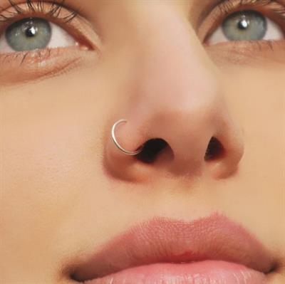 Cerrahi Çelik 8 mm Silver Renk Çelik Halka Burun Pİercing Halka Hızma