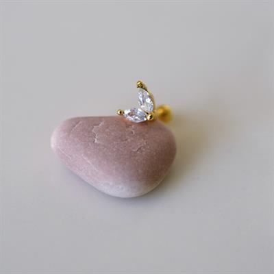 Cerrahi Çelik Çiçek Tragus Piercing Helix Kıkırdak Anti Helix Gold Renk