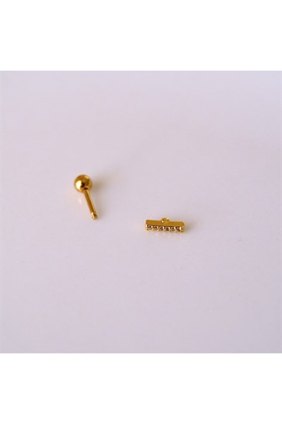 Cerrahi Çelik Düz Çubuk Tragus Piercing Helix Kıkırdak Anti Helix Gold Renk