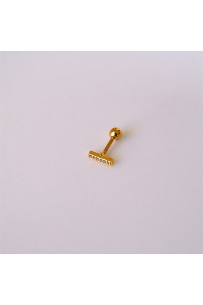 Cerrahi Çelik Düz Çubuk Tragus Piercing Helix Kıkırdak Anti Helix Gold Renk