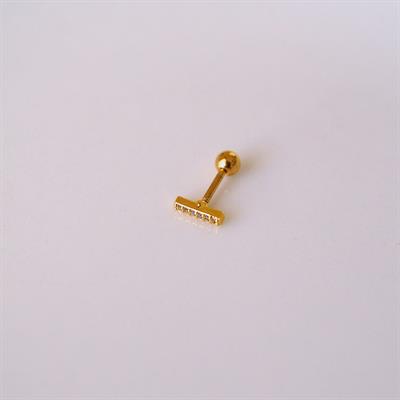 Cerrahi Çelik Düz Çubuk Tragus Piercing Helix Kıkırdak Anti Helix Gold Renk