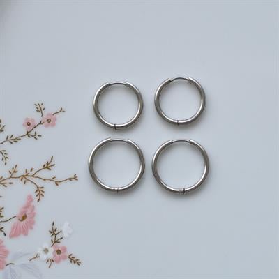 Cerrahi Çelik Düz Küpe Seti 4 Parça Silver