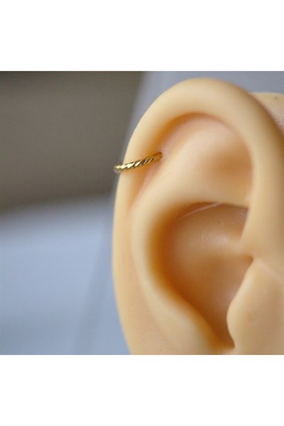 Cerrahi Çelik Gold Burgu Tragus Helix Piercing Kıkırdak