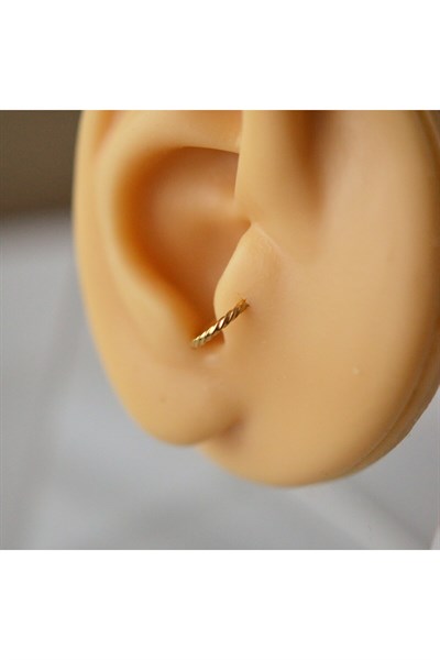 Cerrahi Çelik Gold Burgu Tragus Helix Piercing Kıkırdak