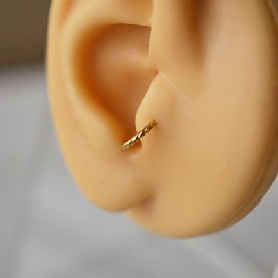 Cerrahi Çelik Gold Burgu Tragus Helix Piercing Kıkırdak