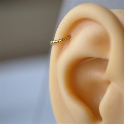 Cerrahi Çelik Gold Burgu Tragus Helix Piercing Kıkırdak