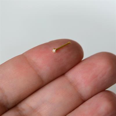 Cerrahi Çelik Gold Renk Çelik Minik Tektaş Burun Pİercing Tektaş Hızma