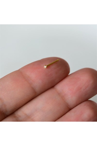 Cerrahi Çelik Gold Renk Çelik Minik Tektaş Burun Piercing Tektaş Hızma