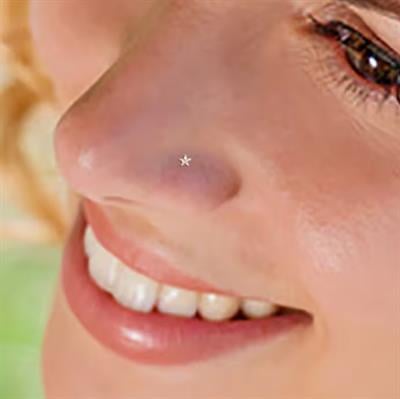 Cerrahi Çelik Gold Renk Çelik Yıldızlı Burun Pİercing  Yıldızlı Hızma