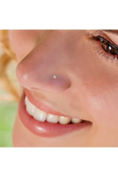 Cerrahi Çelik Gold Renk Çelik Yıldızlı Burun Piercing Yıldızlı Hızma