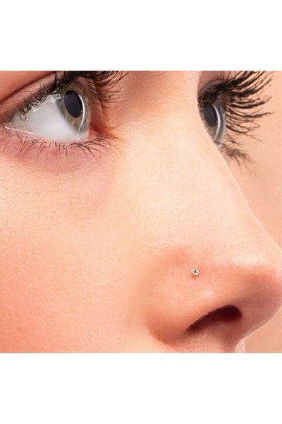 Cerrahi Çelik Gold Renk Tek Taş Burun Piercingi Nostril Screw Çelik Hızma