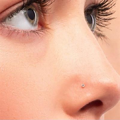 Cerrahi Çelik Gold Renk Tek Taş Burun Piercingi Nostril Screw Çelik Hızma