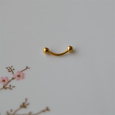 Cerrahi Çelik Gold Renkli Kaş Piercingi 6 mm