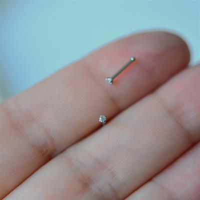 Cerrahi Çelik Gümüş Renk Minik Tektaş Burun Pİercing Tektaş Hızma
