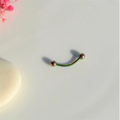 Cerrahi Çelik Hologram Renkli Renkli Kaş Piercingi 6 mm