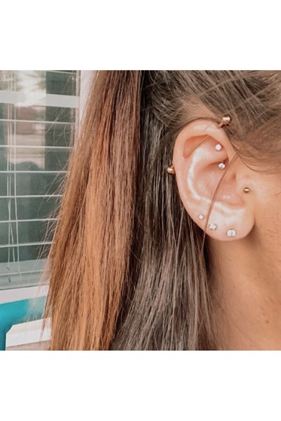 Cerrahi Çelik Industrial Piercing Köprü Piercing Gold Renk