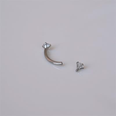 Cerrahi Çelik Küçük Taşlı Göbek Piercingi Silver Renk Minimal Ürün