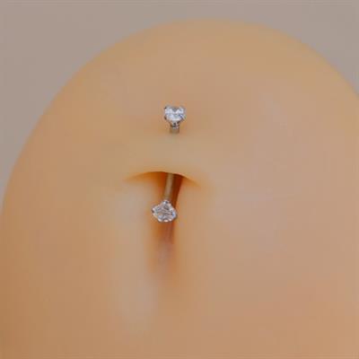 Cerrahi Çelik Küçük Taşlı Göbek Piercingi Silver Renk Minimal Ürün
