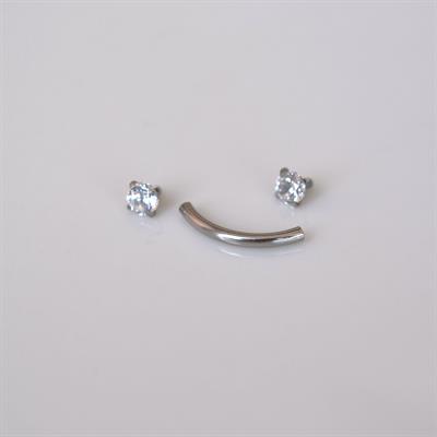 Cerrahi Çelik Küçük Taşlı Göbek Piercingi Silver Renk Minimal Ürün