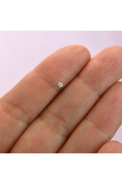 Cerrahi Çelik Minik Tektaş Burun Piercing Hızma 2 mm Taşlı