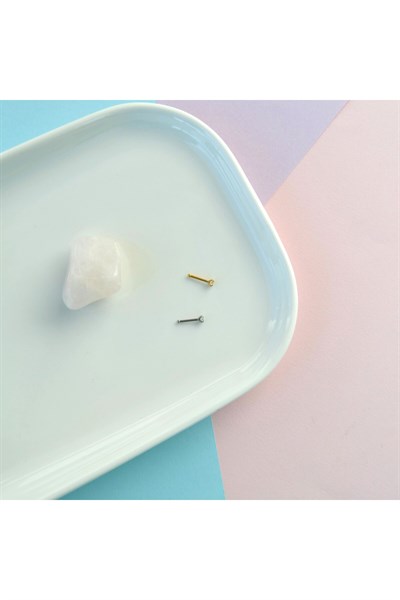 Cerrahi Çelik Minik Tektaş Burun Piercing Hızma 3 mm Taşlı