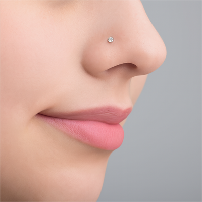 Cerrahi Çelik Minik Tektaş Burun Piercing Hızma 3 mm Taşlı